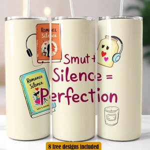 SMUT Reader Tumbler Design, Book Lover 20 oz Skinny Tumbler Wrap Sublimation Design, PNG, Instant Digital Download