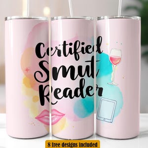 SMUT Reader Tumbler Design, Book Lover 20 oz Skinny Tumbler Wrap Sublimation Design, PNG, Instant Digital Download