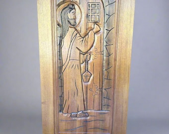 Christ Knocking Door - Hand-carved Brazilian Mahogany Entryway Doors