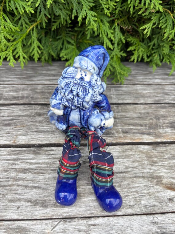 青いサンタクロースの陶器フィギュア 青いサンタクロースの陶器フィギュア 【公式通販】