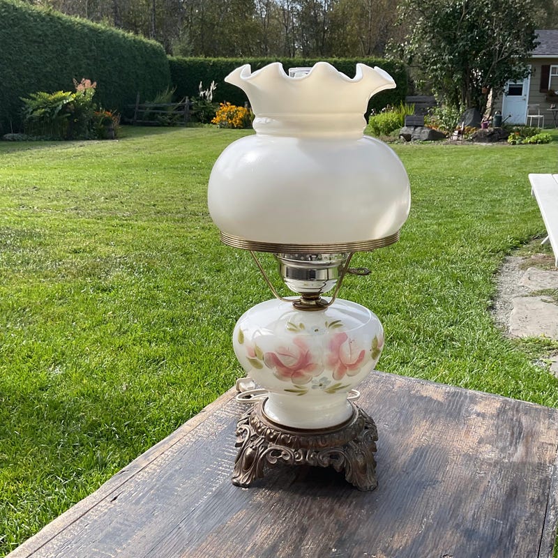 Vintage Milk Glass Lamp