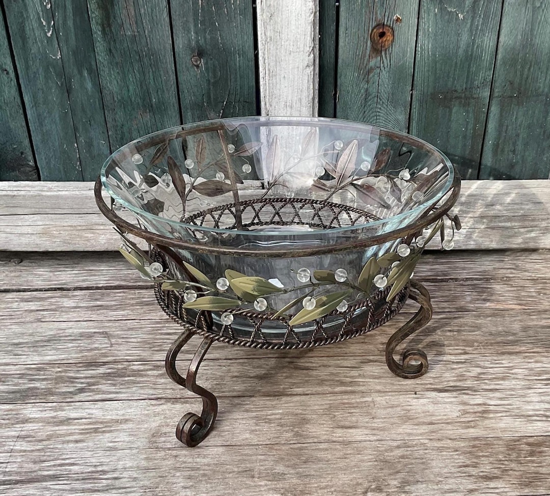 Partylite Garden Lites 3 Wick Holder With Glass Insert # P8054B WROUGHT ...