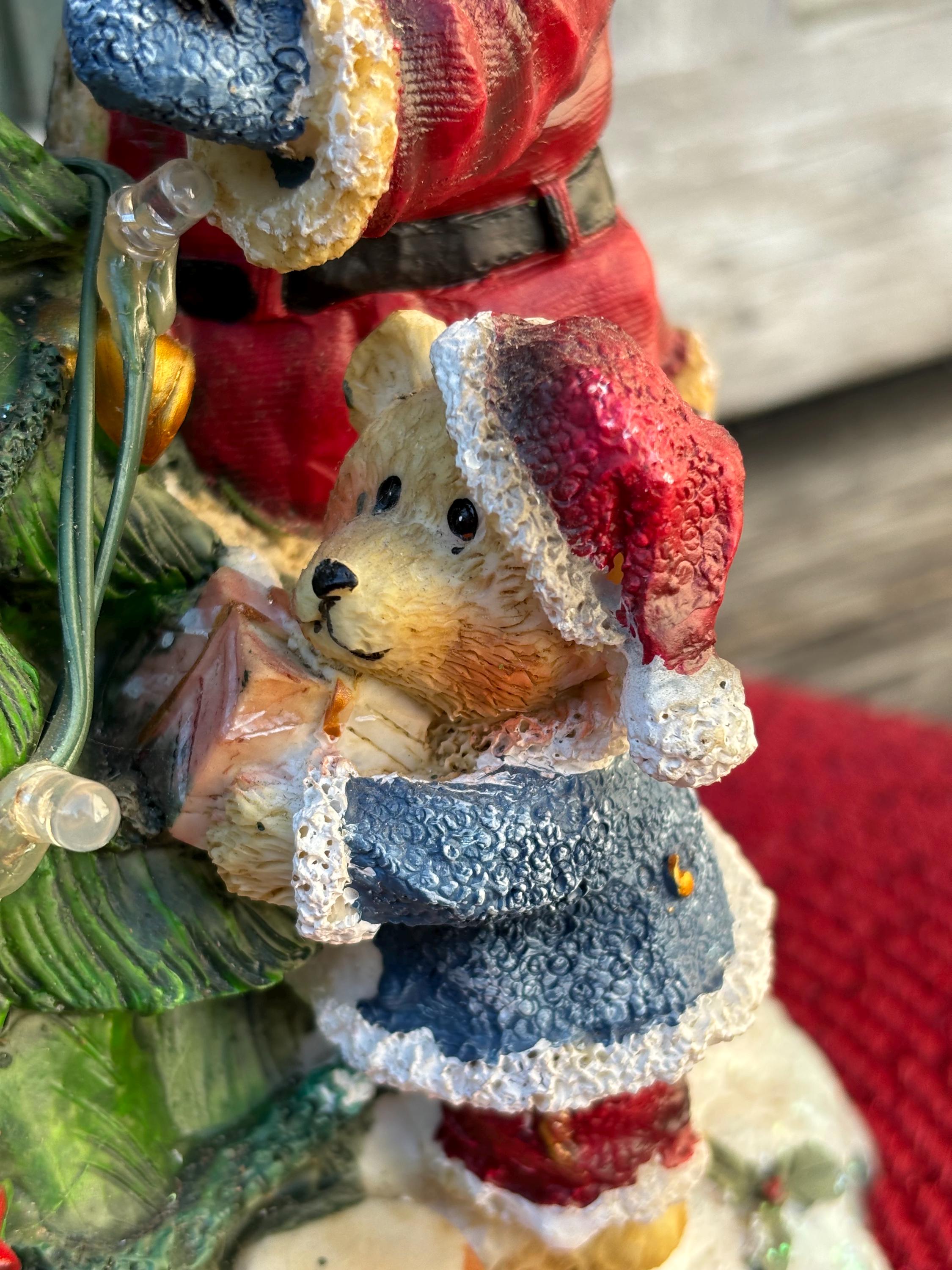 Sapin De Noël Musical Vintage Père Noël Et Ours En Céramique - Etsy