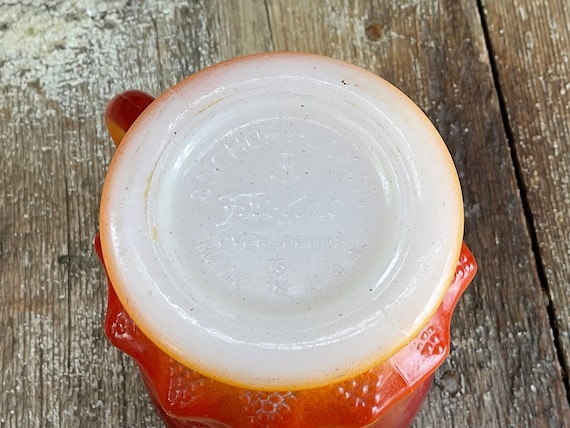 Vintage Fire King Red-orange Diamond-pineapple 
