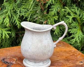 Metal Pitcher, Mini Pitcher, Creamer, Pewter, Vintage Kitchen, Pewter Vase, Cottage, Farmhouse, Pewter Pitcher, Classic Decor. Made in U.S.A