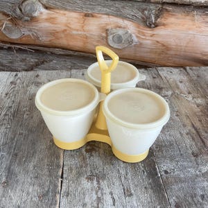Porte-condiments TUPPERWARE vintage en bel état - récipients de 8 onces.