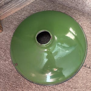 Lámpara de granero vintage de porcelana esmaltada verde ABolite, lámpara industrial, lámpara de almacén, lámpara de fábrica, 12'' de diámetro.