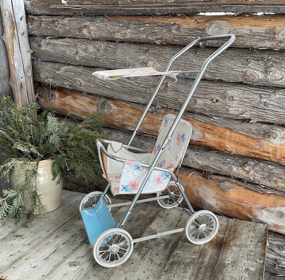 Foldable Doll Stroller 1960 Canvas - Vintage Toy Stroller. - Etsy