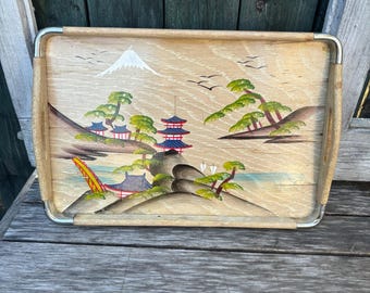 ヴィンテージ 日本製漆器 トレー 花柄 - Etsy 日本