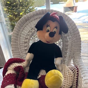 Vintage Disney Minnie Mouse plush toy, 30 inches, with polka dot bow. image 5