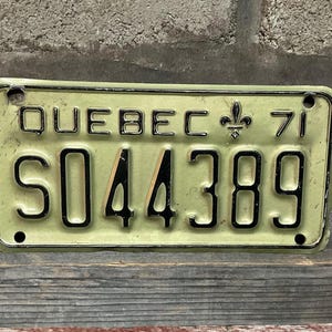 Vintage 1971 Schneemobil Québec Nummernschild.