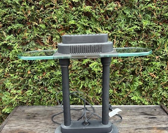 Post Modern Robert Sonneman For George Kovacs Style Bankers Light, Post Modern Memphis Style Halogen Dimmable Desk Lamp Black.
