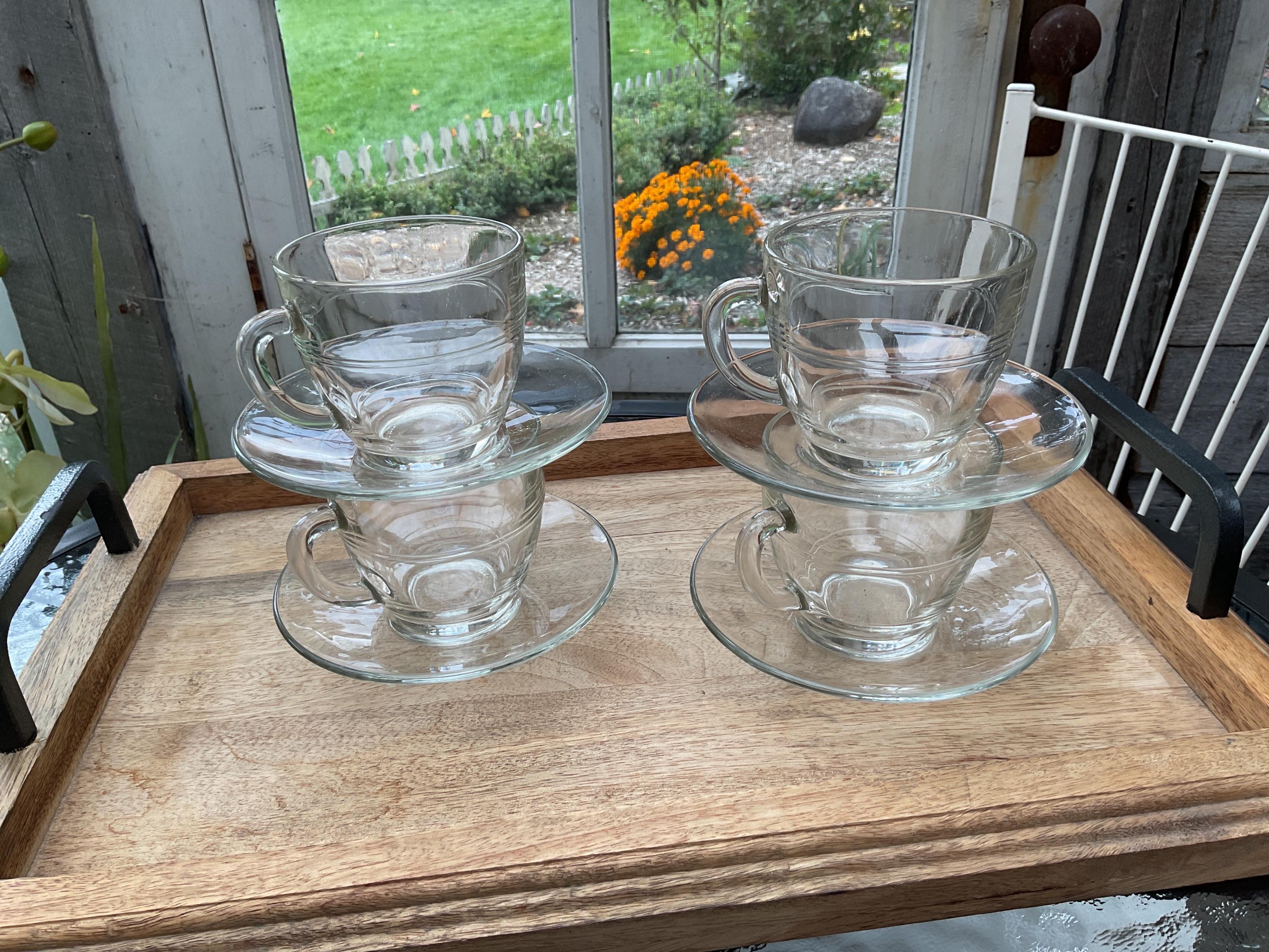 Sous-tasse Duralex Vert Transparent 17 Cm - Années 70 Vintage - Fabriqué En France