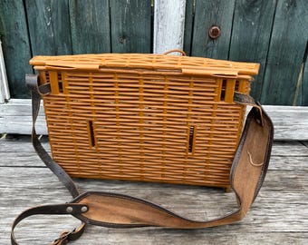 Panier de pêche en Osier Buff avec Sangle en Jute (Jute)46
