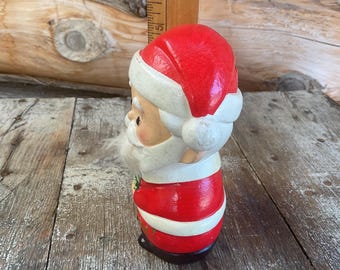 Lego Japan Chalkware Santa Claus Bank Fuzzy Beard Have a Merry