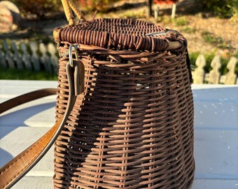 Panier De Pêche En Osier Vintage - Artisanal - Déco Maison, Cabane, Lac
