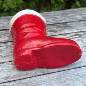Boîte de bonbons en papier mâché de 10,4 cm pour bottes de Noël vintage des années 1950. Fabriqué en Allemagne de l'Ouest. image 5