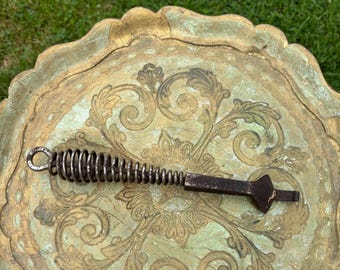 Antique Cast Iron Wood Stove Handles - 8&quot; Long Coil Spring Steel Shape - Decorative Item.