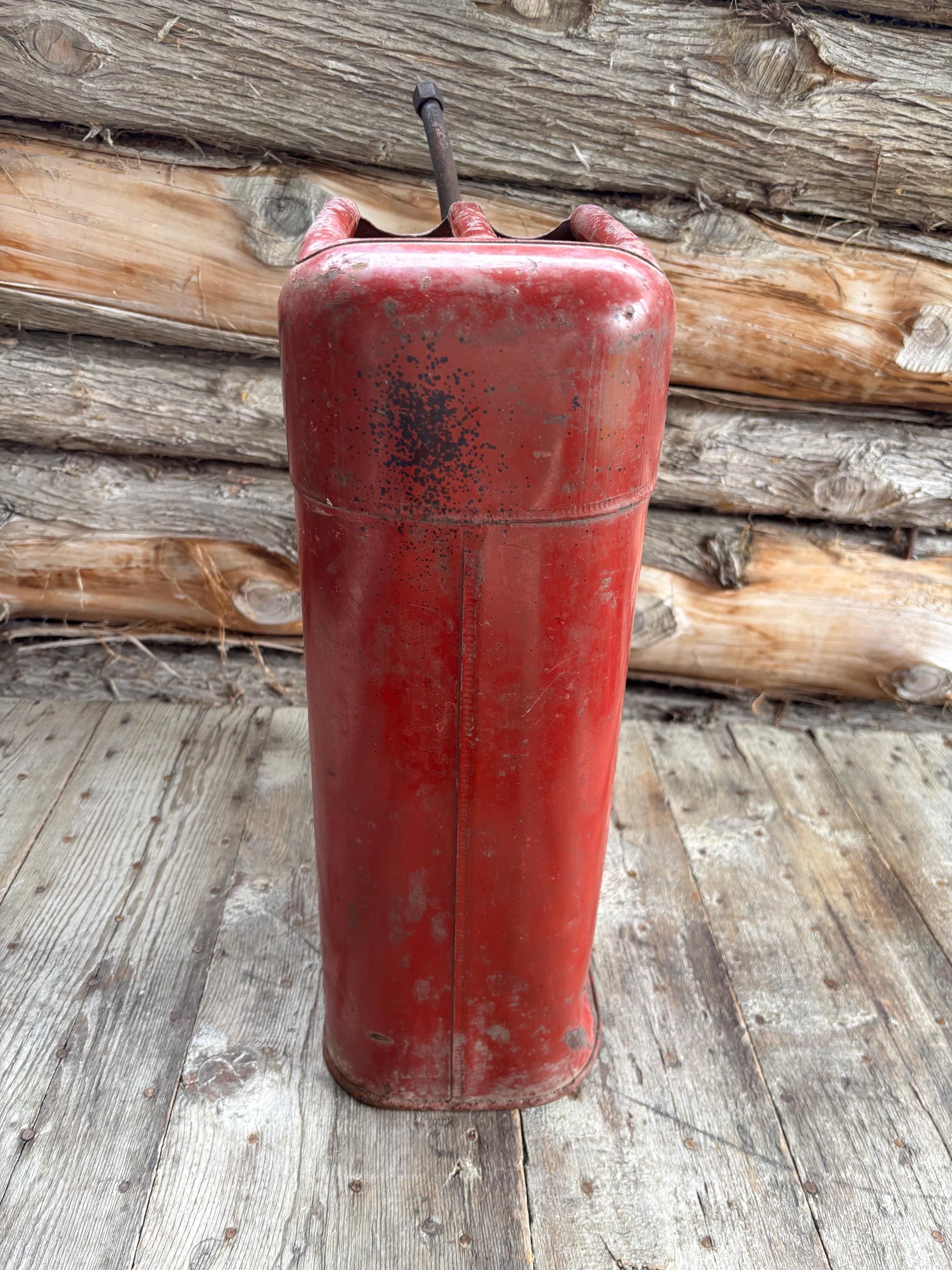 Vintage 1960's US USMC Red Metal Gas Can Jerry Jeep 5 Liter