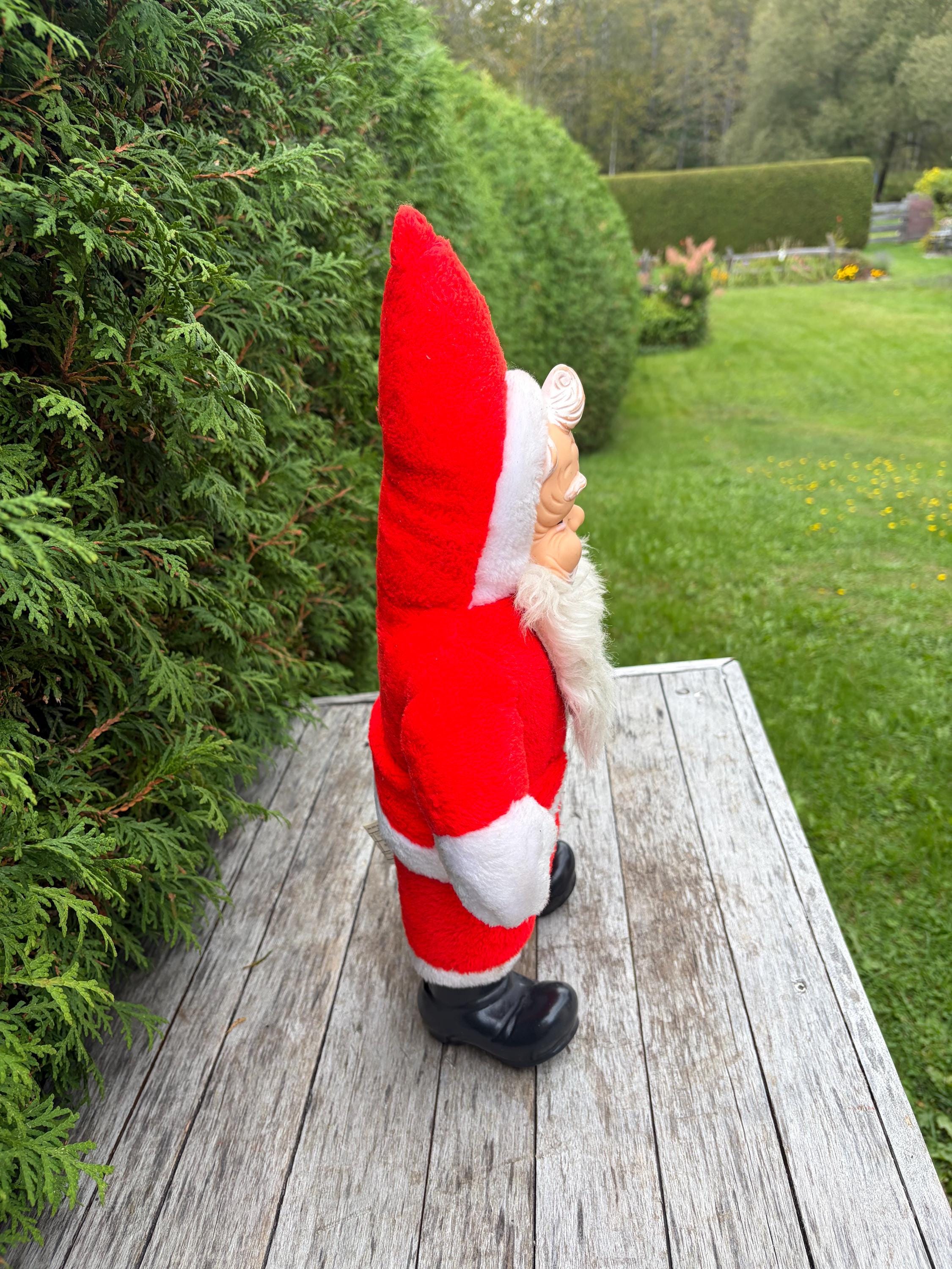 Vintage 1960s Santa Doll, Rubber Face Plush, Christmas Decor 18