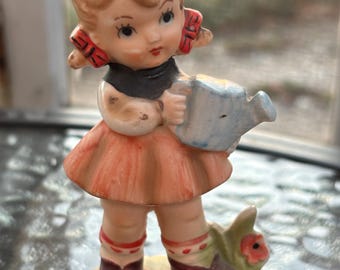 Vintage Japan Hand Painted Little Girl Figurine - Ceramic