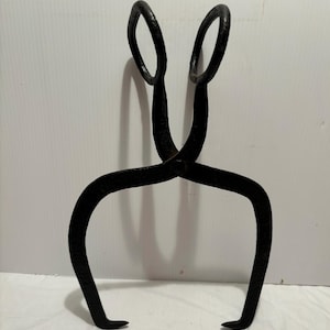 Pinzas para bloques de hielo de hierro fundido martillado - Formas grandes de hierro forjado martillado - Excelentes para colgar o sostener cestas - Deco - 17'' de alto