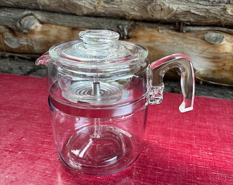 Cafetera percoladora Pyrex vintage de 9 tazas - Cafetera percoladora Pyrex vintage completa 7759.