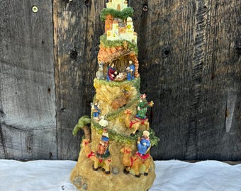 Mr. Christmas Music Box Crystal Train Tree Bear Gift Animated