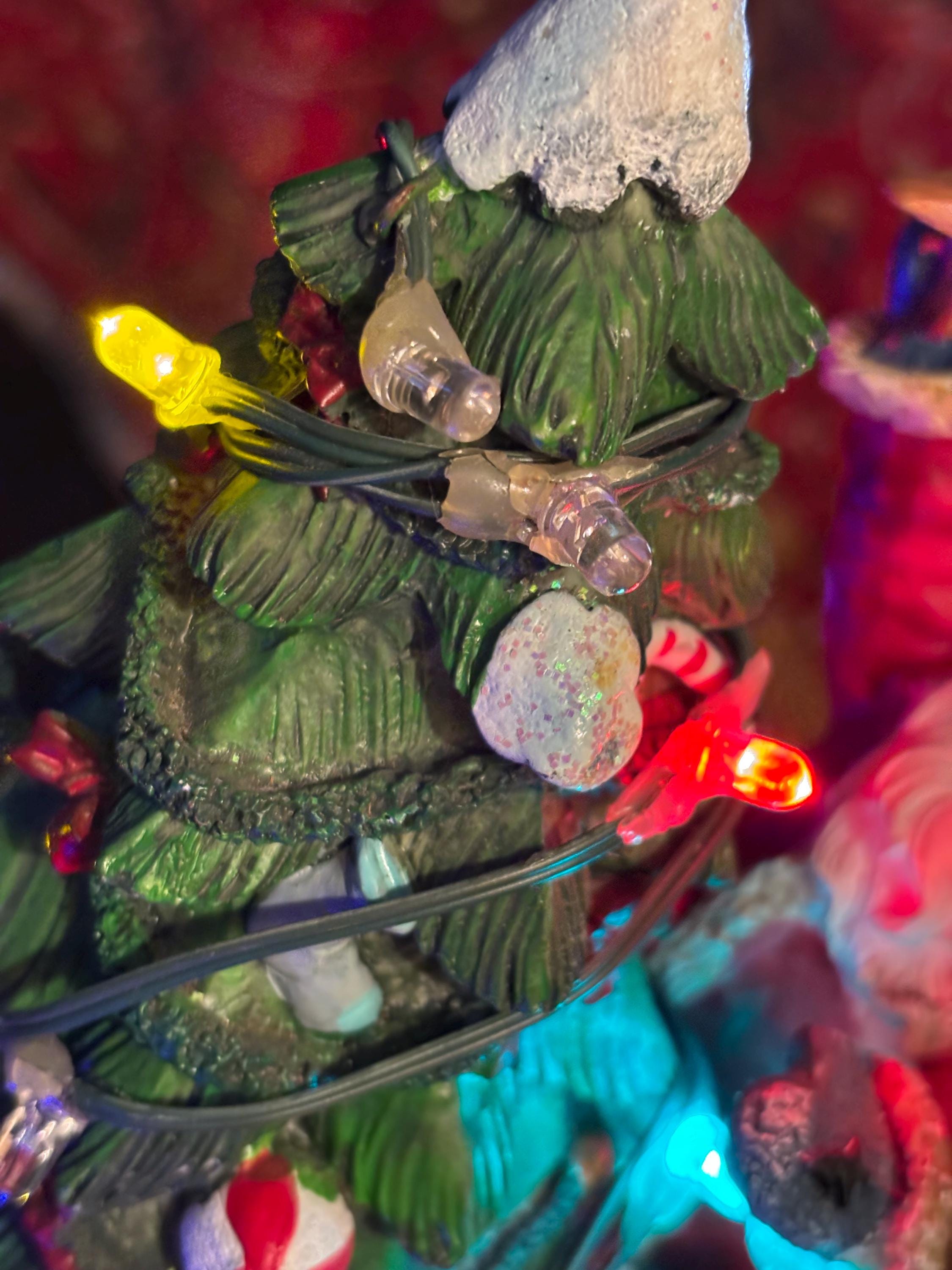 Sapin De Noël Musical Vintage Père Noël Et Ours En Céramique - Etsy