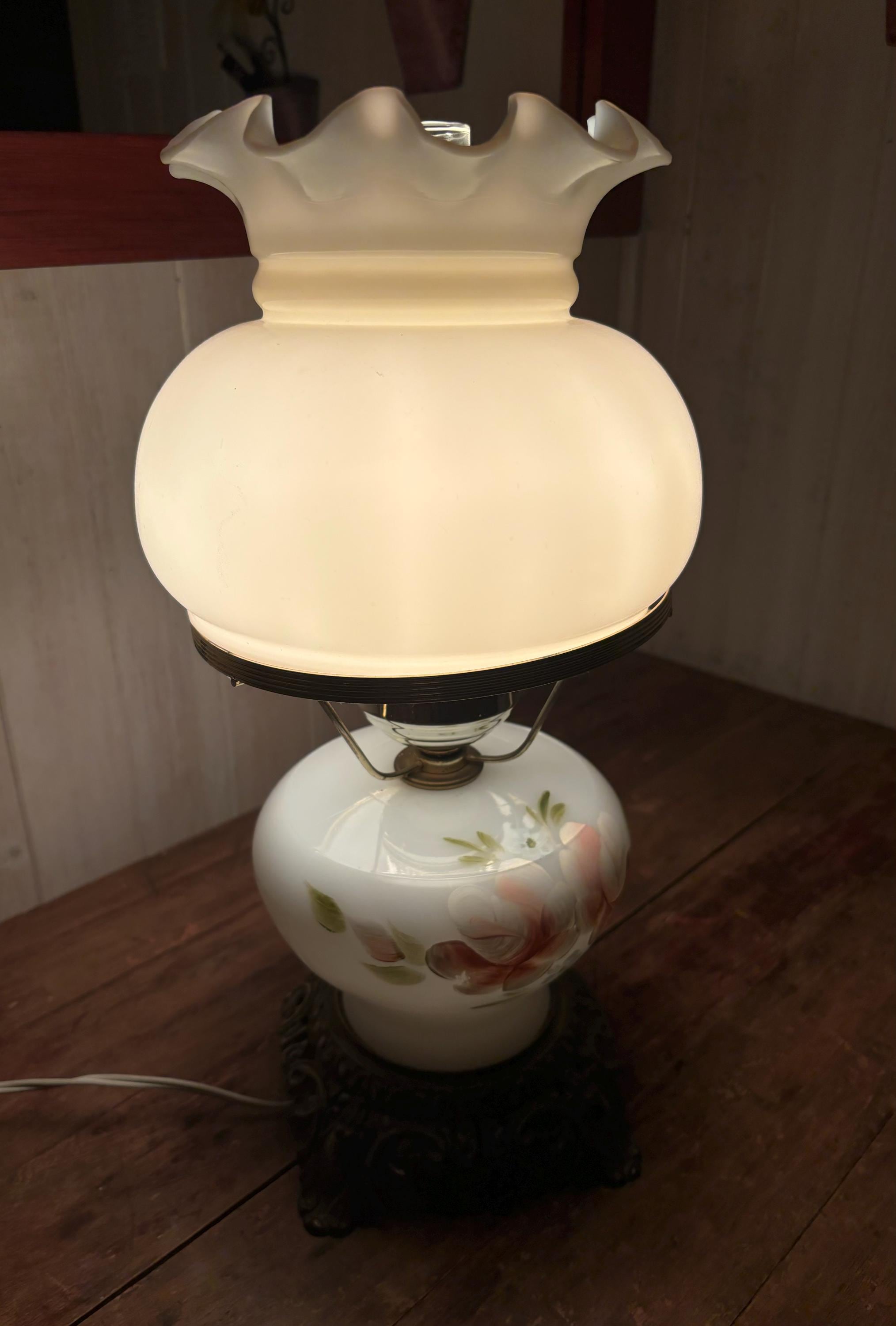 Vintage Milk Glass Parlor Lamp. 16” Tall. - Etsy
