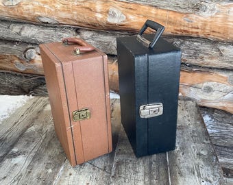 Black. Mid century vintage travel bar suitcase.