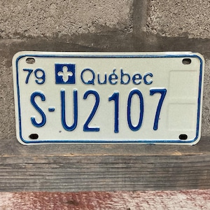 Vintage 1979 Schneemobil Québec Nummernschild.