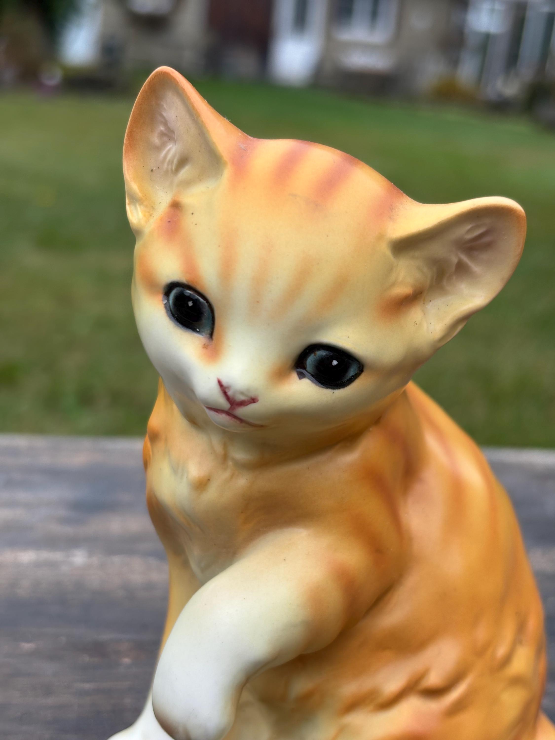 Vintage Orange Ceramic Cat Figurine From Japan. - Etsy Australia