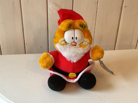 Vintage Garfield Santa 1990 Mcdonalds Christmas Plush Stuffy 6
