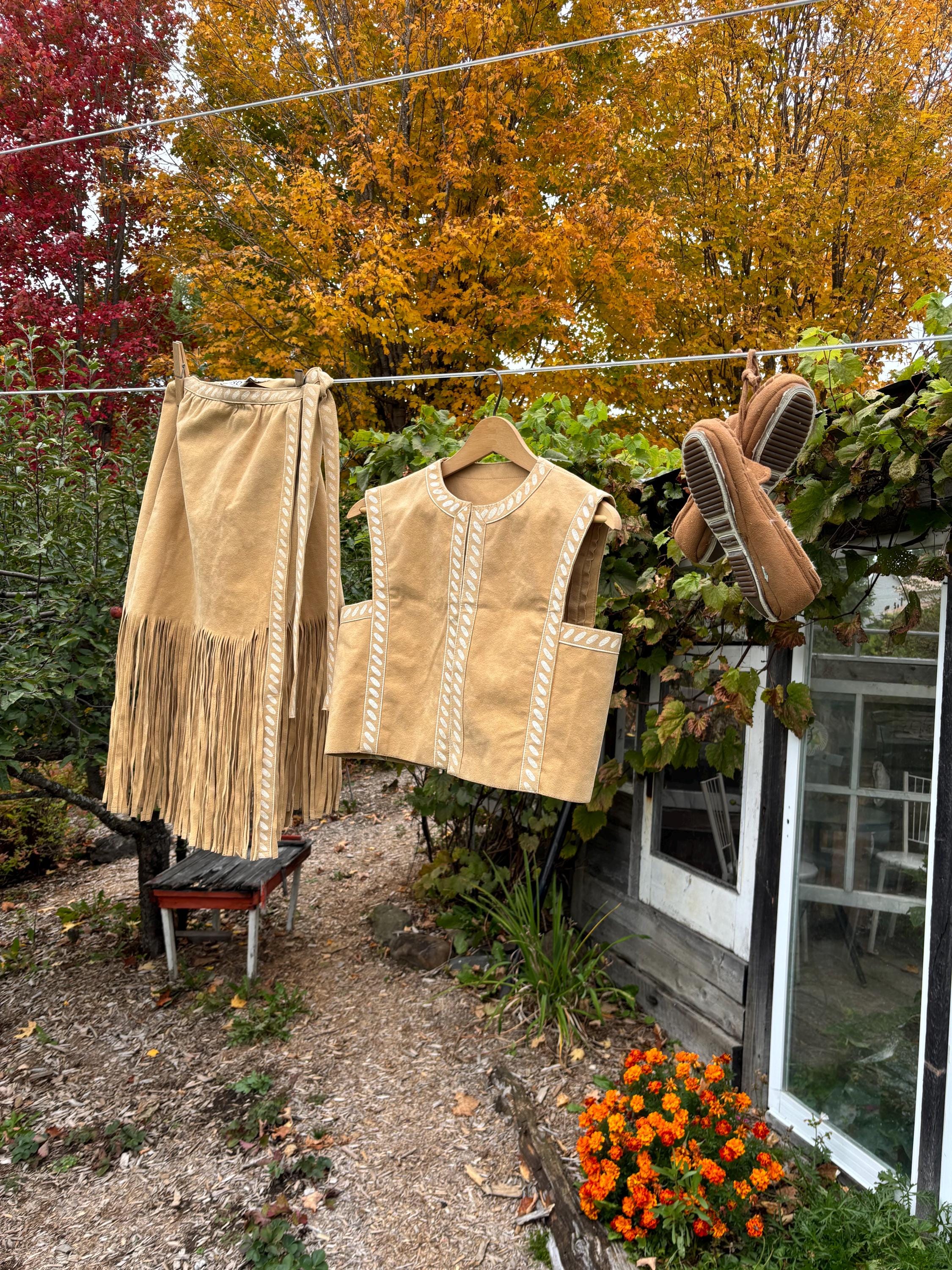 素敵でユニークな Skirt Suede 1980 Vintage Jacket Iconic - Fringes With ジャケット・アウター
