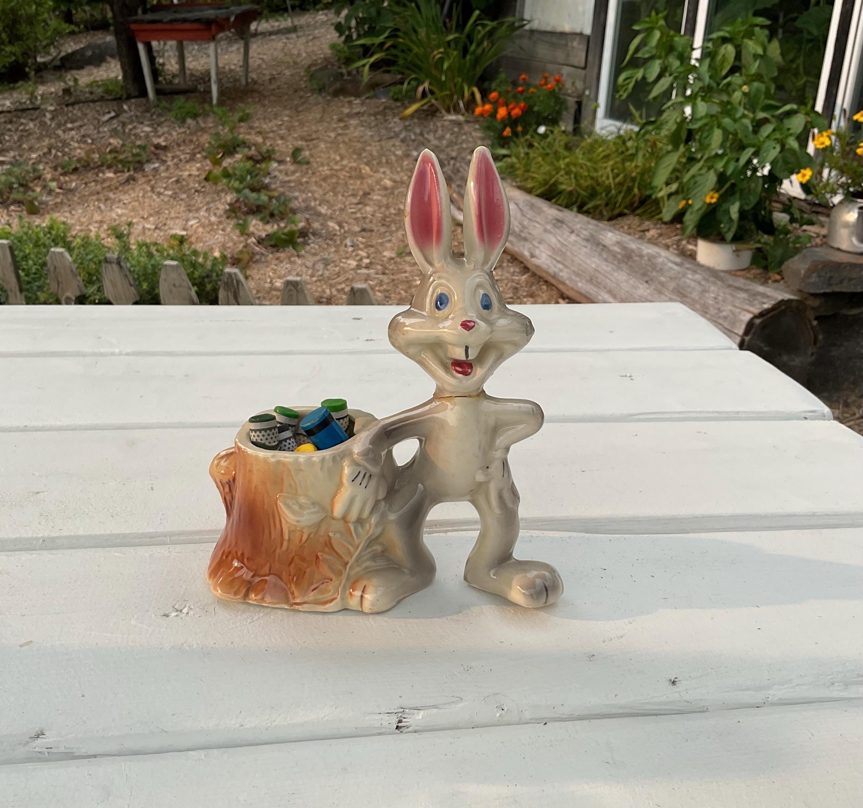 Vintage Keramiktopf Warner Brothers BUGS BUNNY Looney Tunes Cartoon.