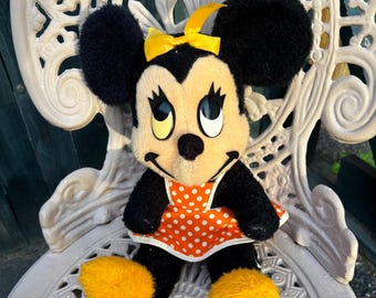 Minnie Mouse Stuffed Toy, Walt Disney Characters, California Stuffed Toys, 1950's Minnie Mouse Doll, Vintage Disney, Walt Disney Productions