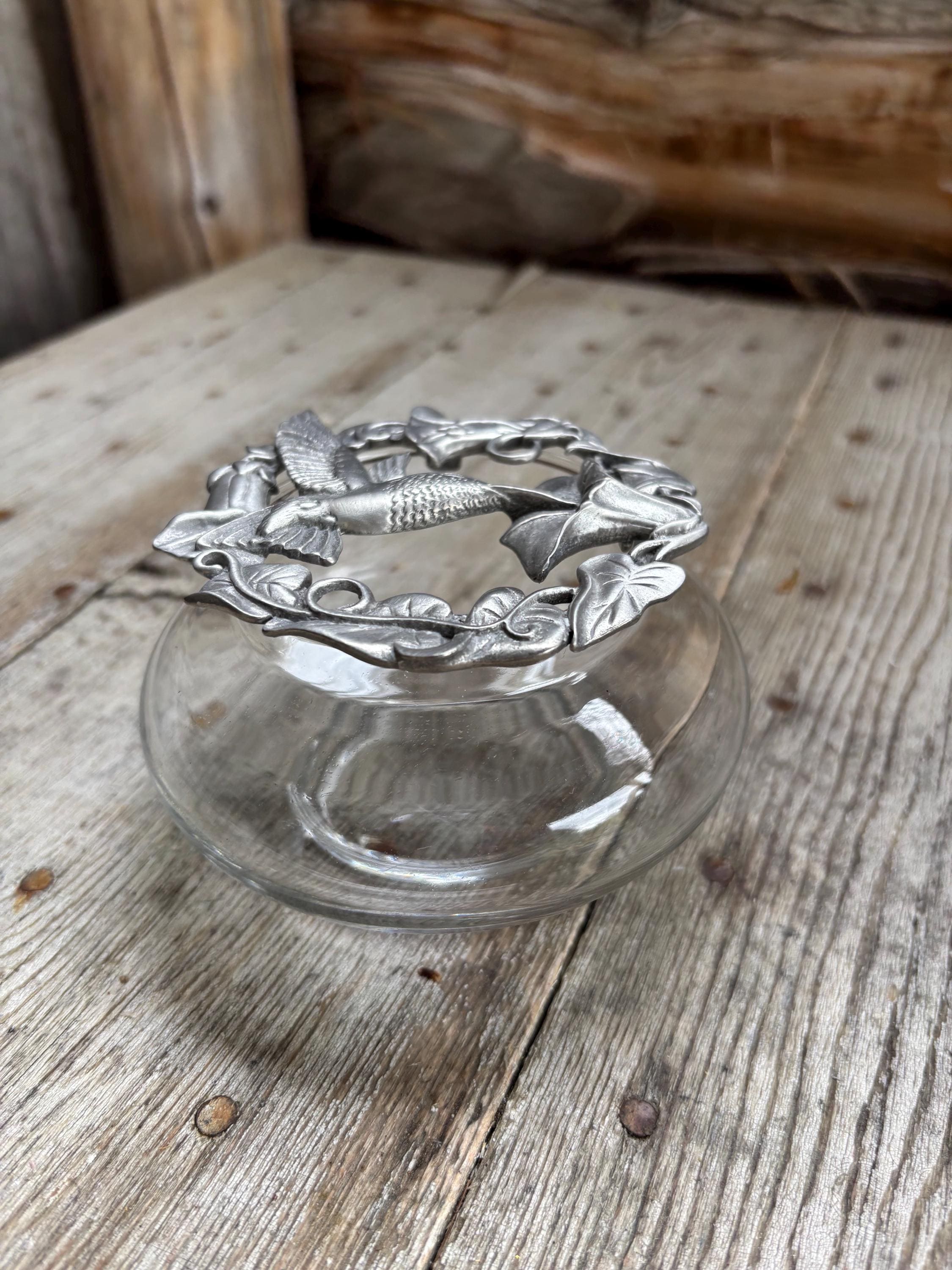 Lot de 2 pots pourri en verre et étain véritable - Label Emmaüs