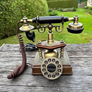 Vintage Telephone Brass Rotary Style Paramount Collection Classic