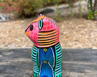 手描きのメキシコの民芸品、赤い粘土の猫の置物。 - Etsy 日本