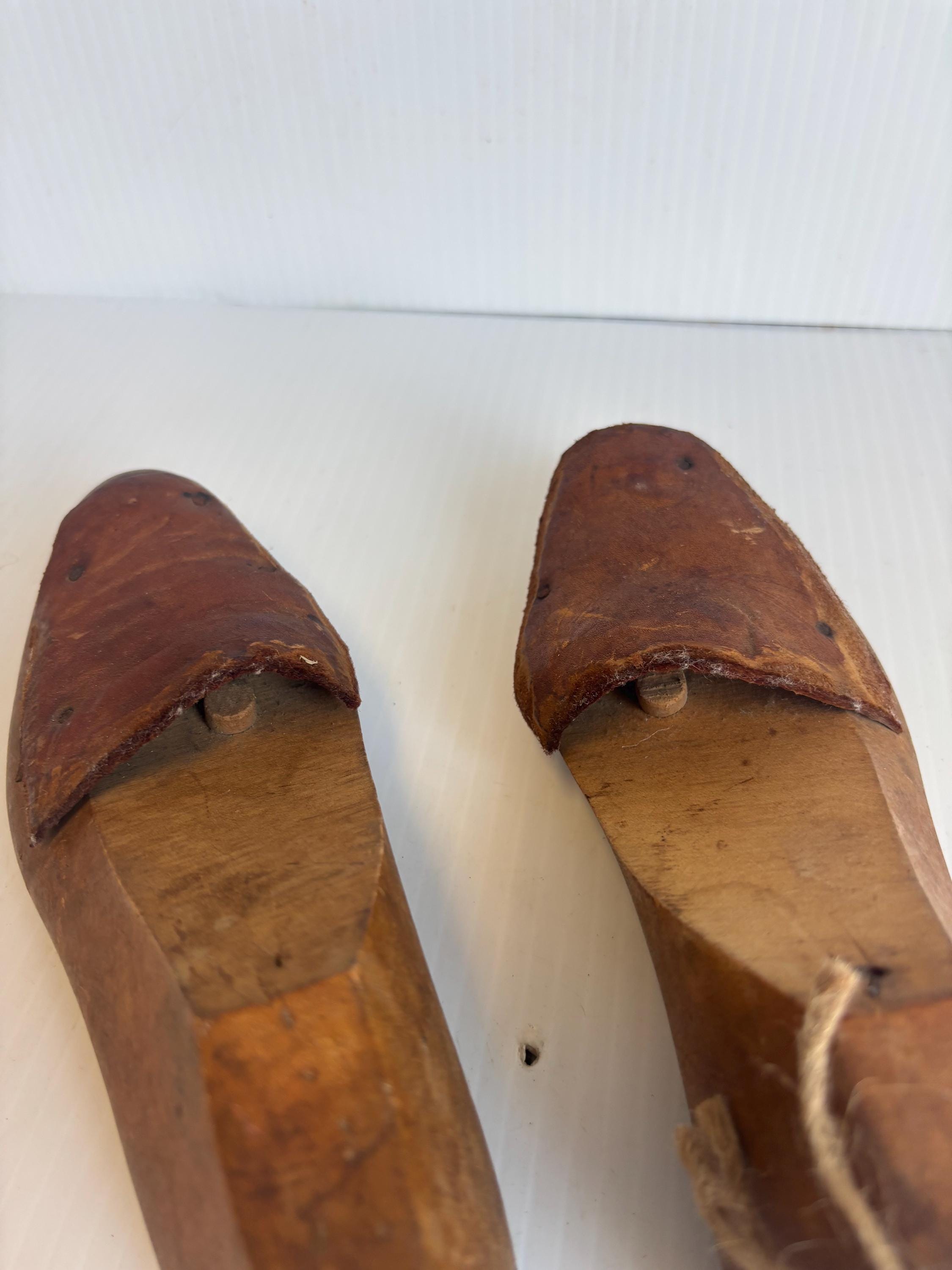 771 b フランスアンティーク シューラスト/靴の型/木型 ペア baa 木製