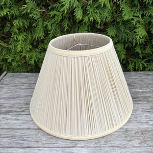 Vintage Lamp Shade Retro 1990s Contemporary Pleated Fabric Off-white.