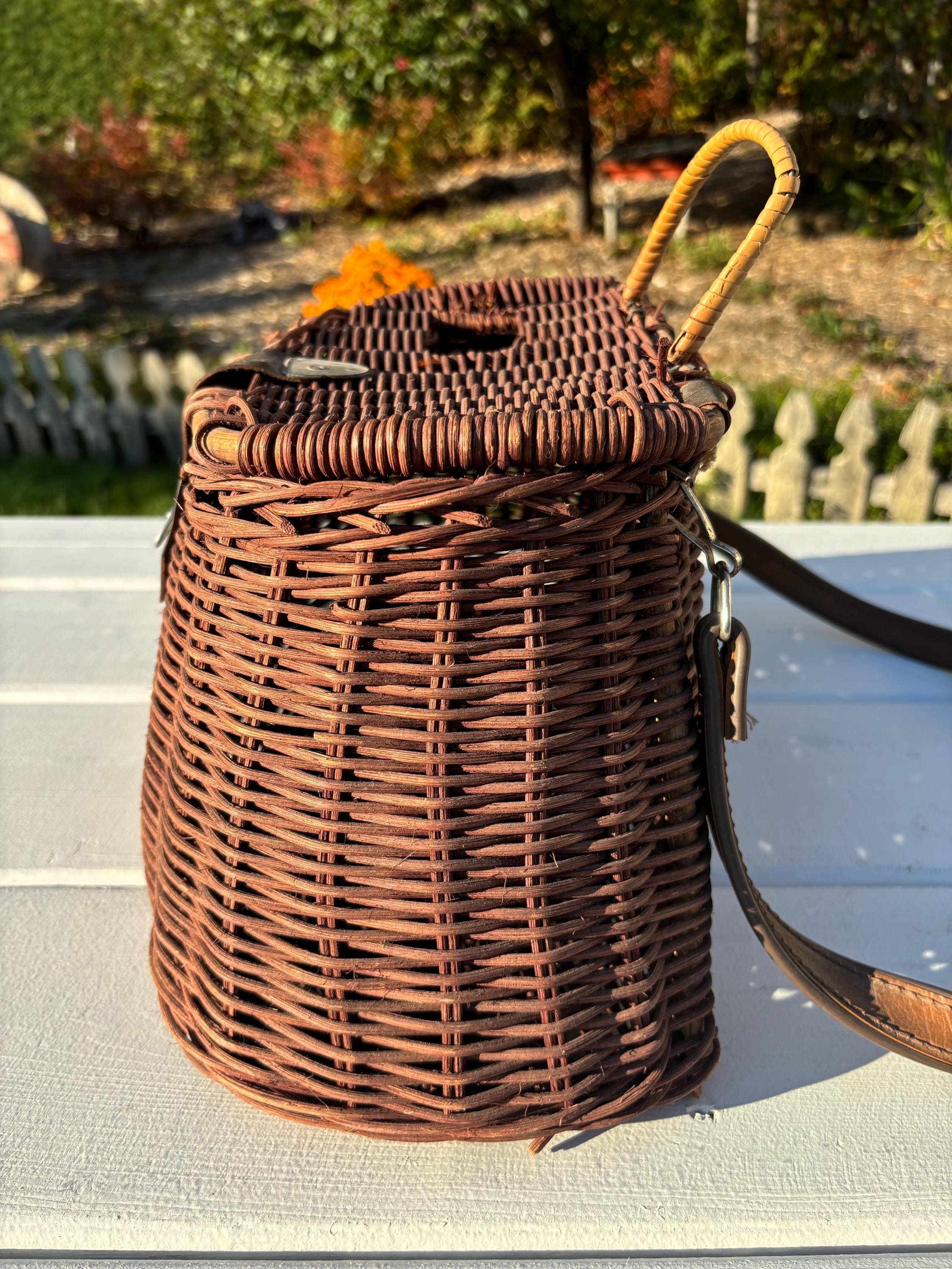ANCIEN PANIER AVEC anse En Osier Forme Ovale Vintage ( Réf : Hang) EUR 32,00 - PicClick FR