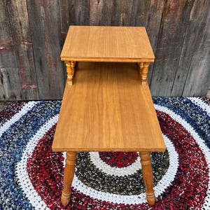 Mid Century Table/ Vintage Telephone Table/rustic table/End Table/ Two Tier Step Up Table/ Vintage side table/ retro Table.