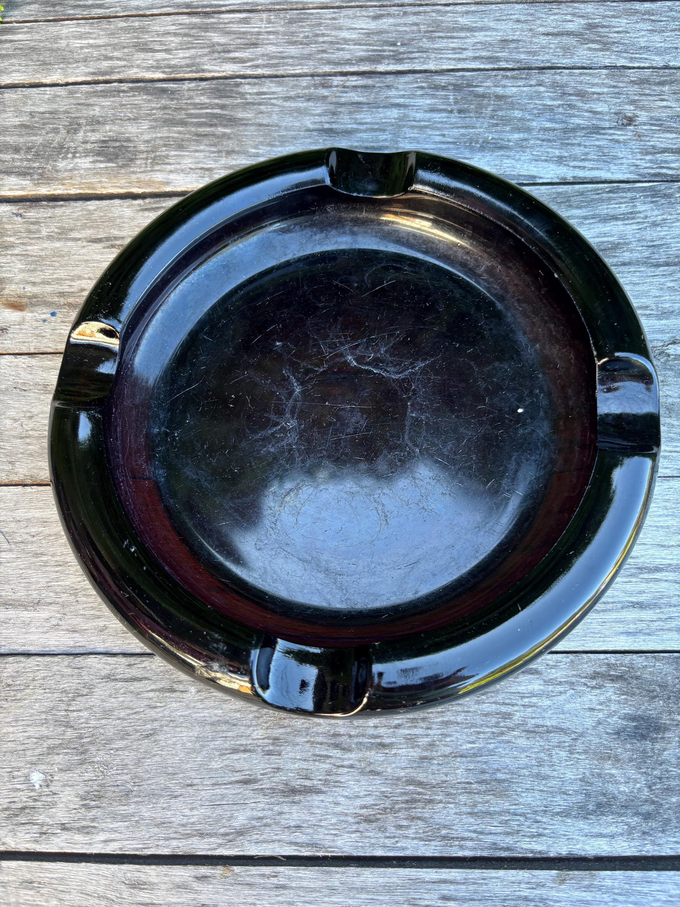 Vintage Retro 70s Standing Ashtray, 25'', Wood and Plaster Base