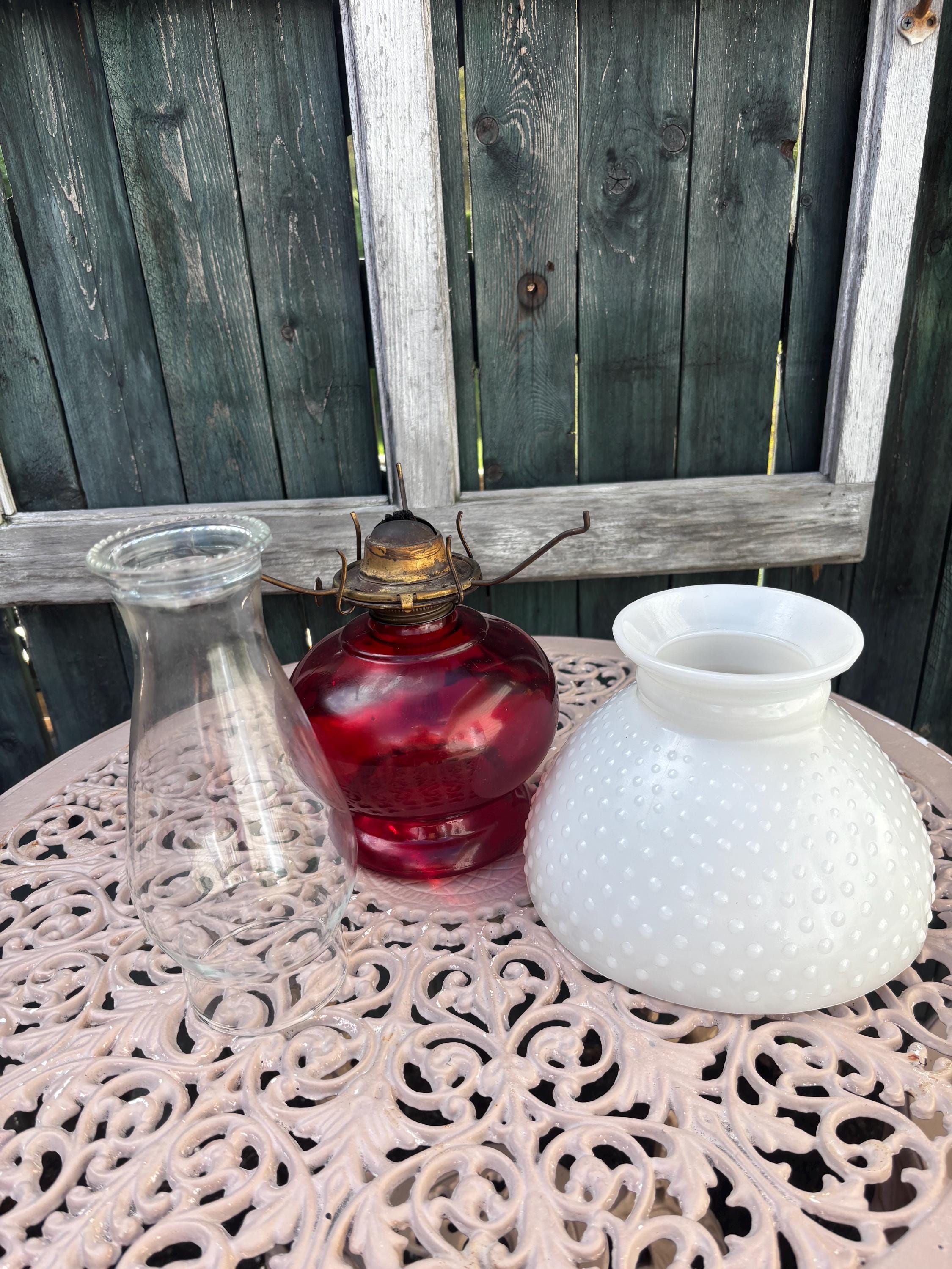 Lampada Olio Vintage In Vetro Con Coperchio – Lampada Cherosene Da Tavolo Per Decorazioni, Matrimoni Ed Emergenze, 14,5x9 Cm