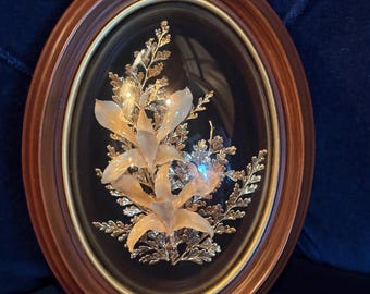 Flora Hawaii Framed 24K Gold Dipped Tropical Flower Domed Framed
