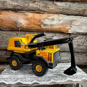 Ancienne Pelleteuse Tonka T-6 En Tôle Jaune - Vintage Et Complète !