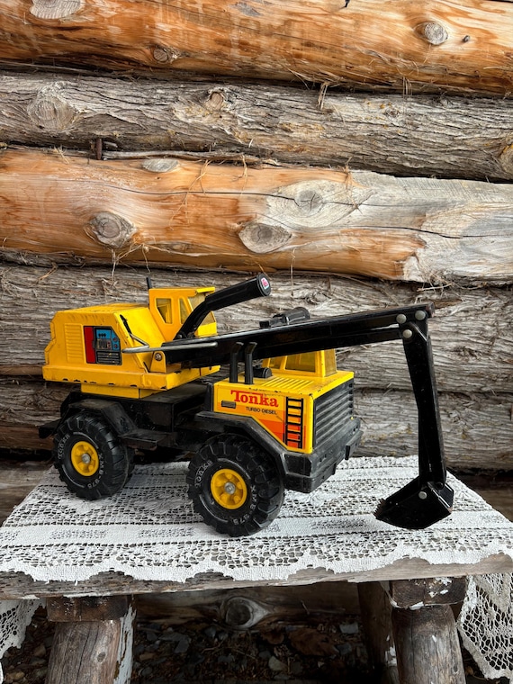 Vintage 1970's Tonka Mighty Shovel Backhoe Excavator Truck Turbo