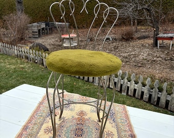Hairpin Leg Chair Stool, Vintage, Mid Century Modern, MCM, Retro, Chair, Seat, Chair, Vanity Stool Furniture.